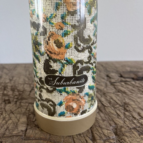 Vintage Aladdin Thermos The Suburbanite 1 Pint Boho Retro Needlepoint 70s - Picture 2 of 10